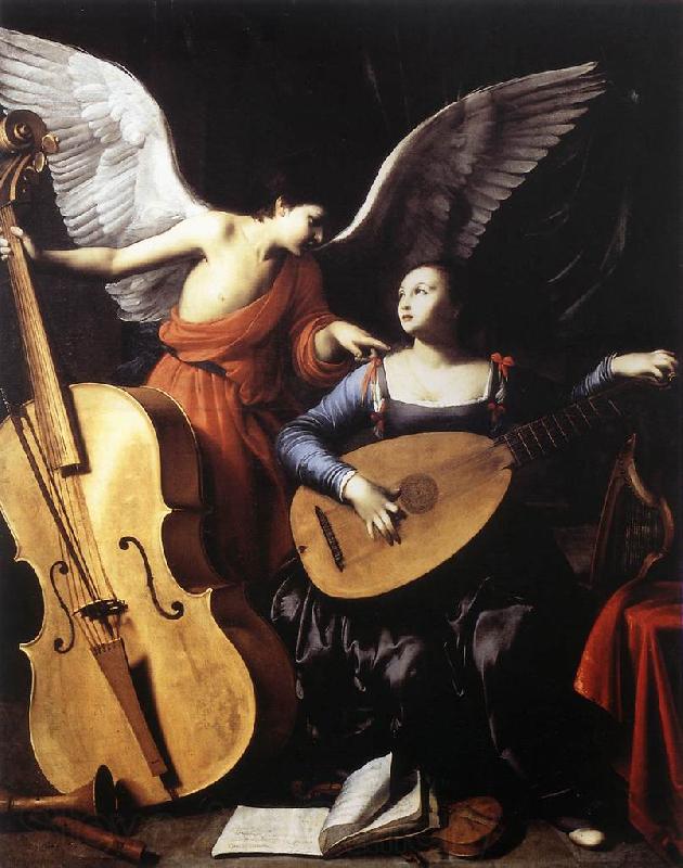 SARACENI, Carlo Saint Cecilia and the Angel sd Germany oil painting art